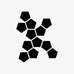 平面几何形状十二面体网骰子平面高清图片