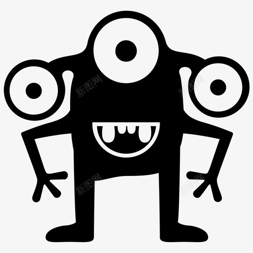 三眼怪物卡通怪物眼睛外星人svg_新图网 https://ixintu.com 怪物 三眼 眼睛 卡通 外星人 字形 图标