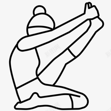 瑜伽姿势运动柔韧图标