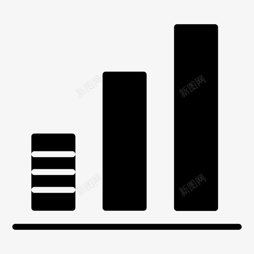 分析条形图图表svg_新图网 https://ixintu.com 图表 分析 条形图 报表 统计 黑色 填充