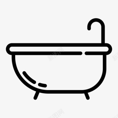 浴室浴缸护理图标