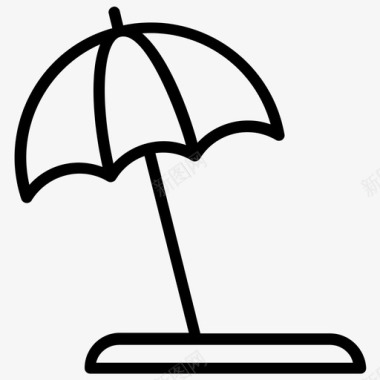 遮阳伞海滩沙滩伞图标