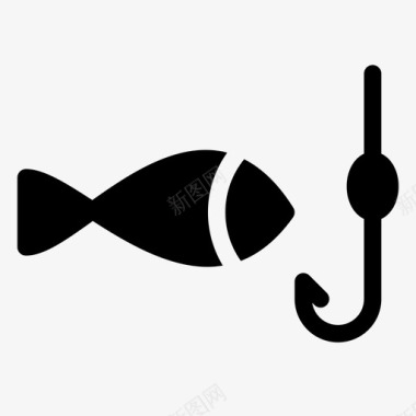 钓鱼鱼饵鱼竿图标
