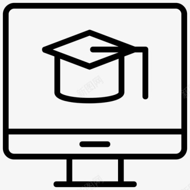 在线教育计算机远程教育图标