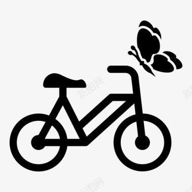 自行车蝴蝶爱情图标