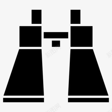 双筒望远镜变焦狩猎固体图标