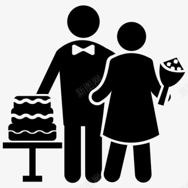 婚礼庆典婚礼蛋糕婚礼仪式图标