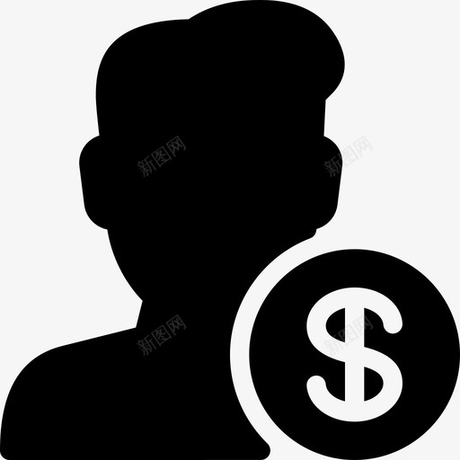 货币符号头像美元svg_新图网 https://ixintu.com 货币 符号 美元 头像 储蓄 用户 操作 实心 图标