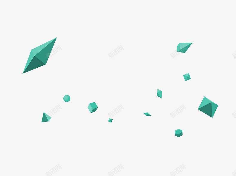 绿色矢量几何体漂浮物png免抠素材_新图网 https://ixintu.com 绿色 手绘 折纸 矢量 几何体 立体 漂浮物