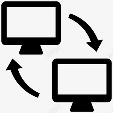 计算机共享云计算数据交换图标