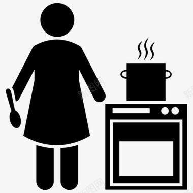 女厨师烹饪专家烹饪大师图标