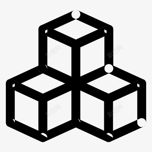 立方体块方框svg_新图网 https://ixintu.com 立方体 方框 构建 元素 基本 图标 所有 尺寸