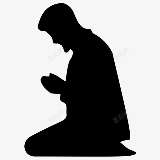 祈祷穆斯林纳玛兹svg_新图网 https://ixintu.com 祈祷 穆斯林 纳玛 兹萨 拉赫 伊斯兰 标签 固体 图标