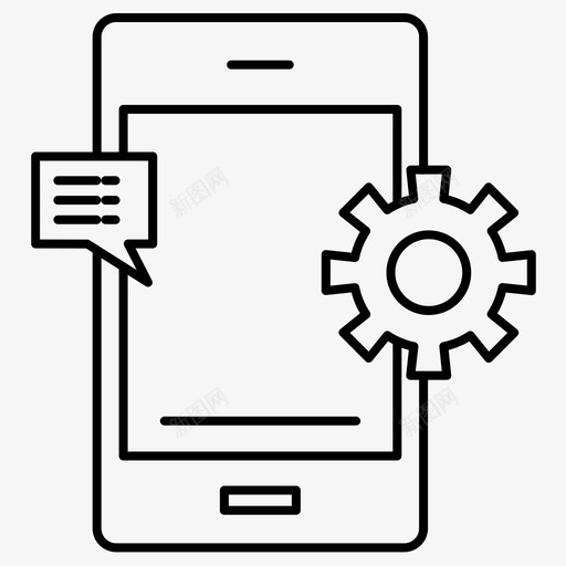 齿轮信息手机svg_新图网 https://ixintu.com 齿轮 信息 手机 设置