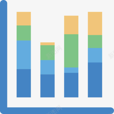 堆叠柱形图图标