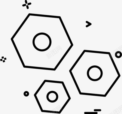 螺母螺栓工程图标