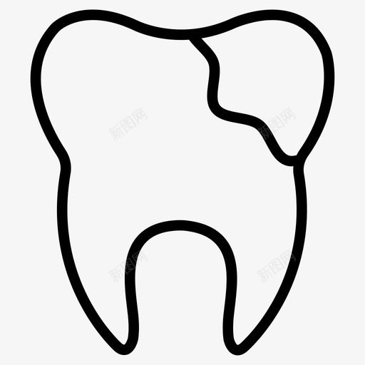 缺口破损牙科svg_新图网 https://ixintu.com 牙科 缺口 破损 牙医 牙齿 医疗 线图 图标