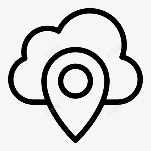 位置云数据库svg_新图网 https://ixintu.com 地图 位置 数据库 引脚 服务器 云计算 线图 图标