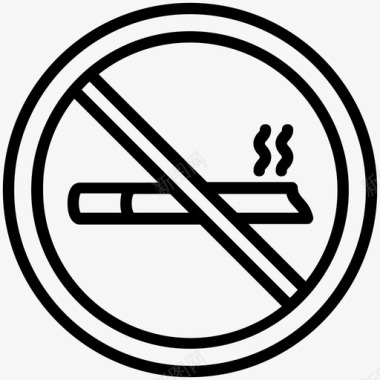 禁烟戒烟机场区域及物品图标