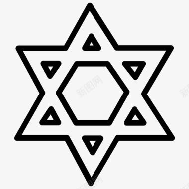 犹太符号汉努卡以色列符号图标