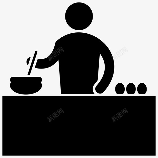 烹饪食物厨房用具制作食物svg_新图网 https://ixintu.com 食物 烹饪 准备 厨房用具 制作 晚餐 元素 字形 图标