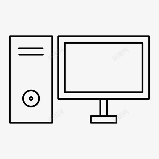 计算机cpu显示器svg_新图网 https://ixintu.com 计算机 显示器 技术市场 网页设计 大纲