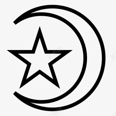 伊斯兰教月亮斋月图标