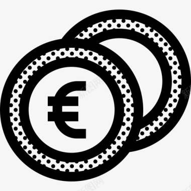 欧元硬币商业货币图标