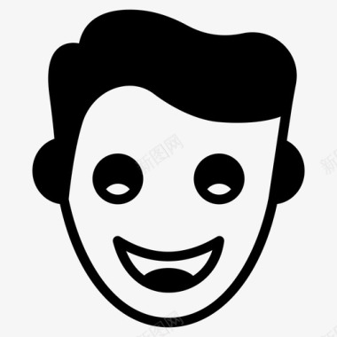 微笑男孩表情符号图标