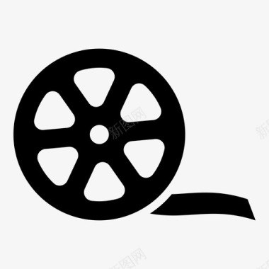 电影电影卷电影摄影机声音铃铛领带图标