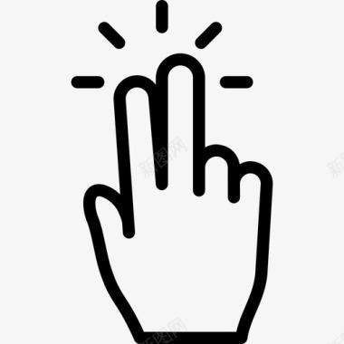 两个手指点击触摸触摸手势轮廓v2图标