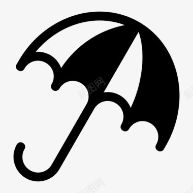 雨伞白天下雨图标