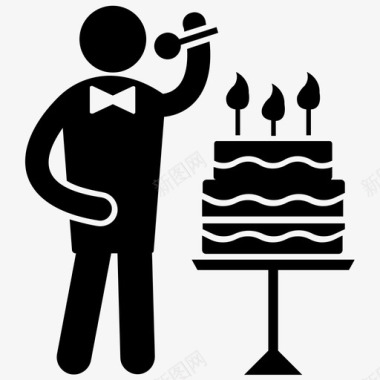 品尝蛋糕生日庆祝生日聚会图标