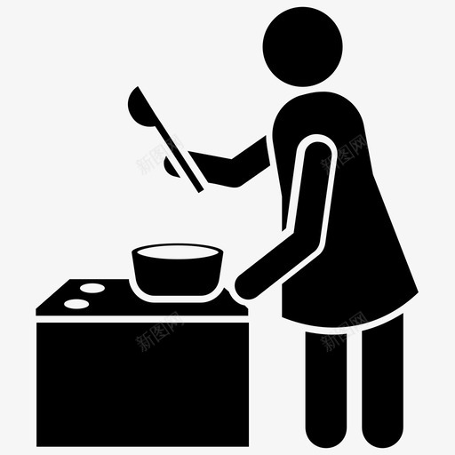 准备食物烹饪食物厨房用具svg_新图网 https://ixintu.com 食物 准备 烹饪 厨房用具 制作 晚餐 元素 字形 图标