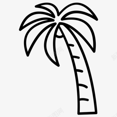 热带棕榈树山毛榉树椰枣树图标