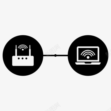 互联网连接信号传输图标