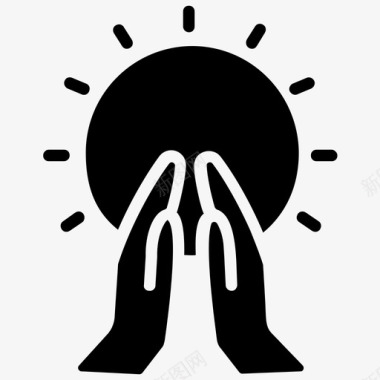 基督教基督教象征祈祷之手图标