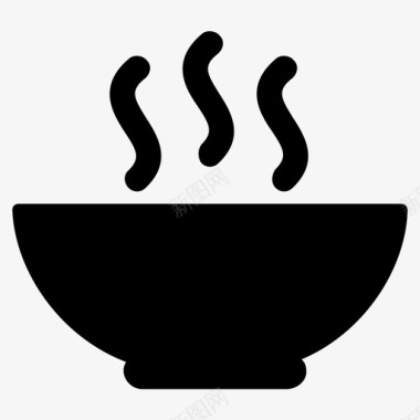 汤碗饭碗热食图标