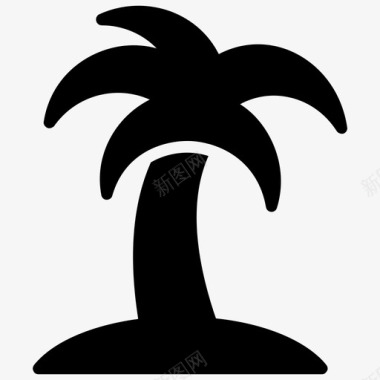 棕榈树海滩枣树图标