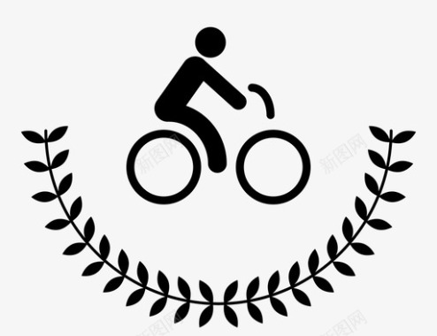 高级自行车认证自行车手图标