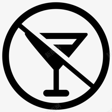 禁止饮酒伊斯兰标签实心图标图标