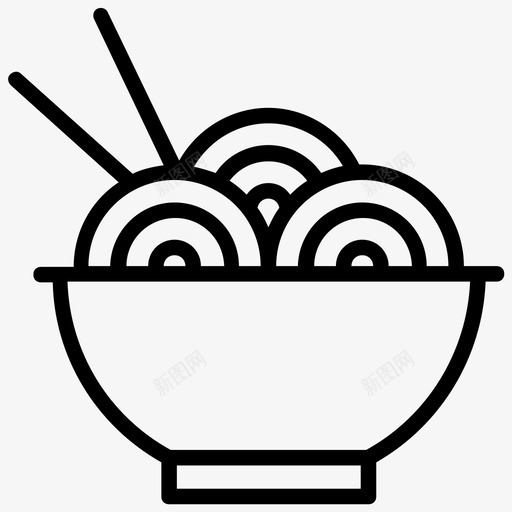 面条碗意大利菜svg_新图网 https://ixintu.com 意大利 面条 符号 线图 图标