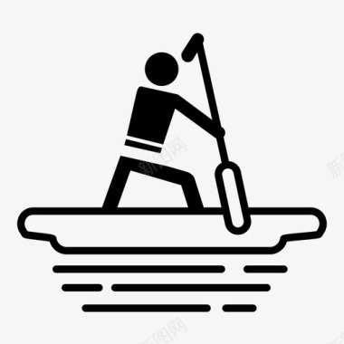 划船划独木舟划桨图标