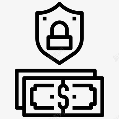 保护金防御安全盾图标