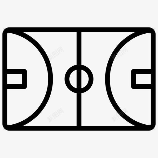 篮球场操场运动场svg_新图网 https://ixintu.com 篮球场 操场 运动场 网球场 篮球 线图 图标