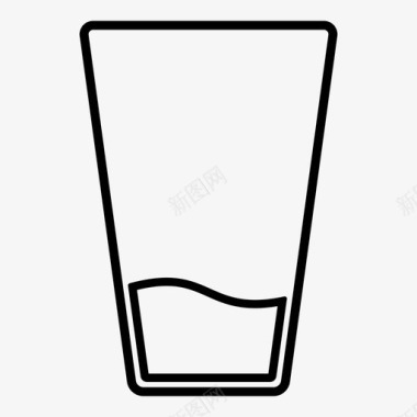 一杯水杯子空的图标