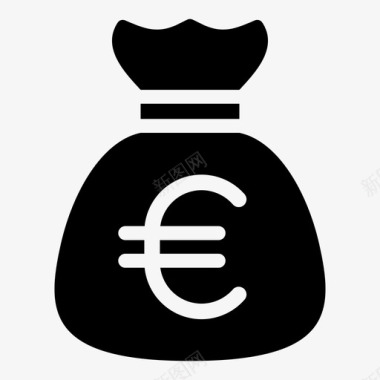 钱袋欧元欧元钱图标