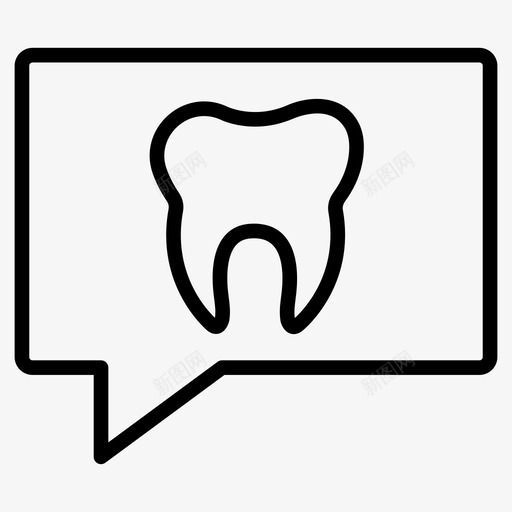气泡牙齿信息svg_新图网 https://ixintu.com 牙齿 气泡 信息 口腔 医疗 线图 图标