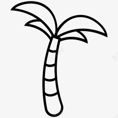热带树山毛榉树枣树图标