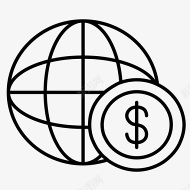 全球硬币商业战略图标